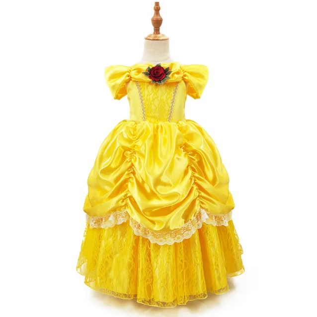 Costume de luxe de Belle pour tout-petits, Disney La Belle et la Bête, robe  jaune