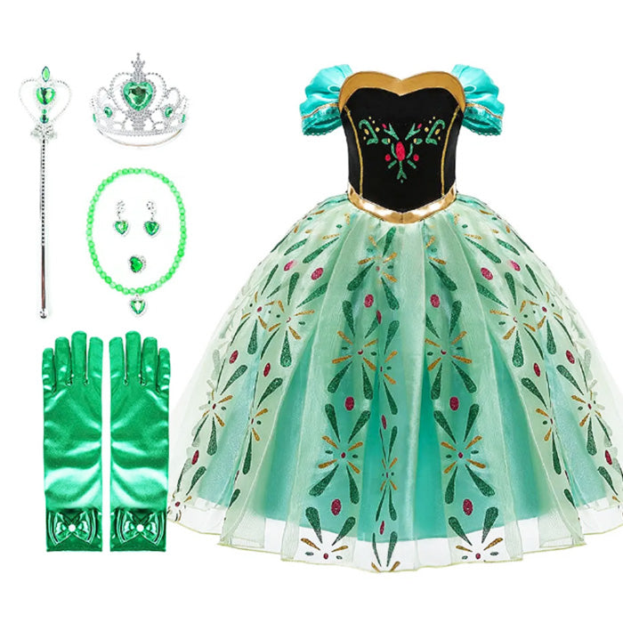 Costume Anna Reine des Neiges "Vert"